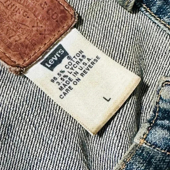 Vintage Women's Levi’s Collarless Jean Jacket - Snap Buttons - Denim Large L - Picture 8 of 13